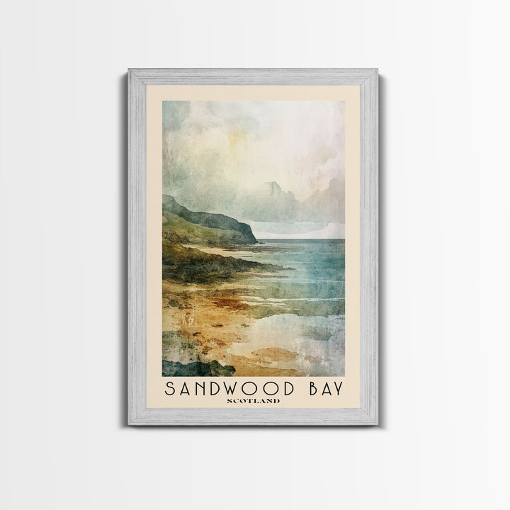 Sandwood Bay, Scotland Watercolor Print, Vacation Gift, Scotland Wall Art, Beach Painting, Beach Decor, Large Wall Art, Wood Frame Art