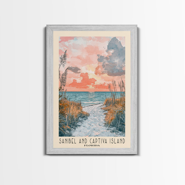 Sanibel and Captiva Island, Florida Watercolor Beach Print, Vacation Gift, Florida Wall Art, Beach Painting, Beach Decor, Beach Painting