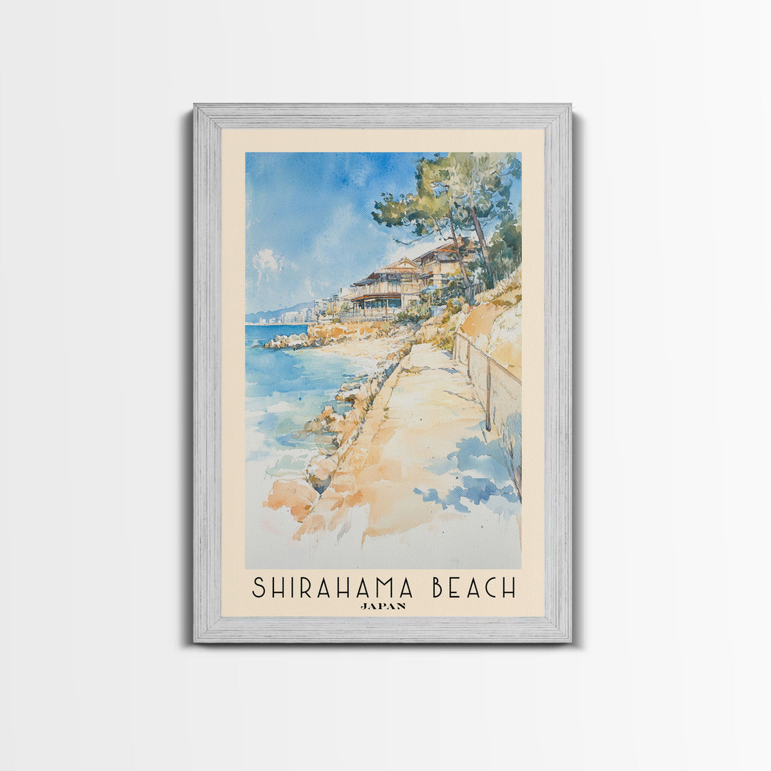 Shirahama Beach, Japan Watercolor Print, Vacation Gift, Japan Wall Art, Beach Painting, Beach Decor, Beach Or Lakehouse Art