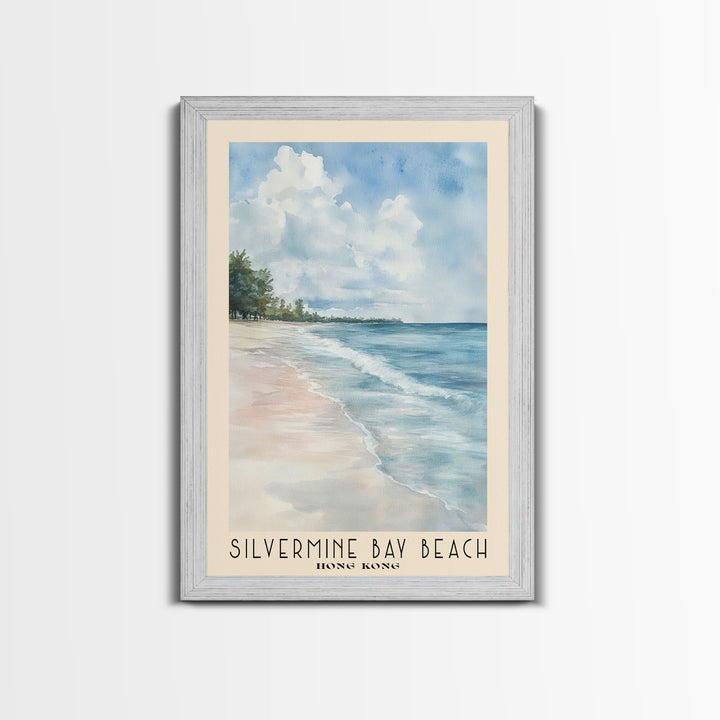 Silvermine Bay Beach, Hong Kong Watercolor Print, Vacation Gift, Hong Kong Wall Art, Beach Painting, Beach Decor, Beach Or Lakehouse Art