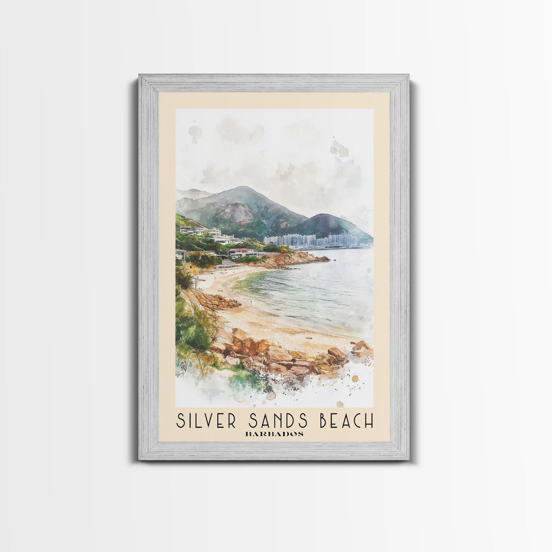 Silver Sands Beach, Barbados Watercolor Print, Vacation Gift, Barbados Wall Art, Vacation Wall Art, Vacatation Memories, Beach Decor, Beach Or Lakehouse Art