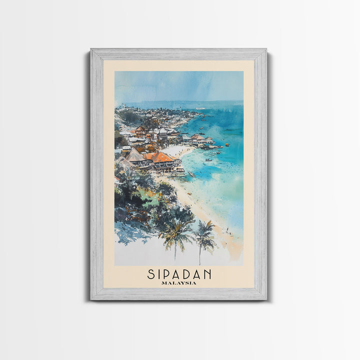 Sipadan, Malaysia Watercolor Print, Vacation Gift, Malaysia Wall Art, Vacation Wall Art, Vacatation Memories, Beach Decor, Beach Or Lakehouse Art