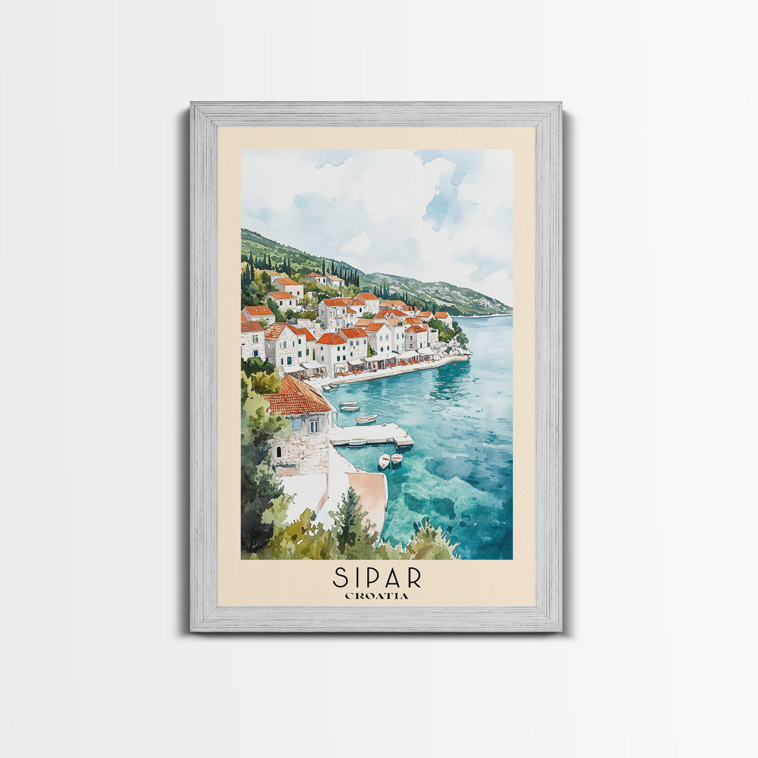 Sipar, Croatia Watercolor Print, Vacation Gift, Croatia Wall Art, Beach Painting, Beach Decor, Beach Or Lakehouse Art