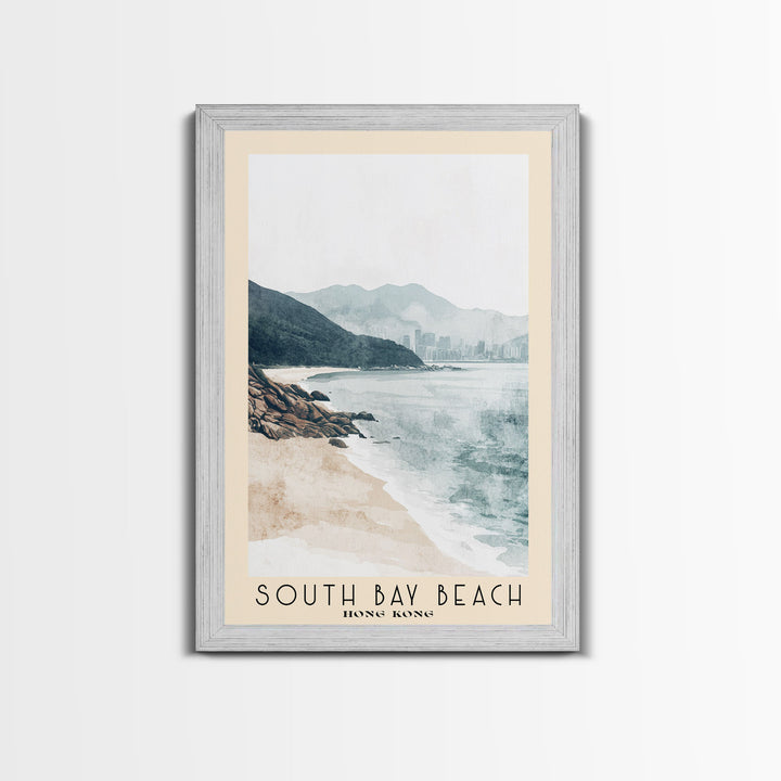 South Bay Beach, Hong Kong Watercolor Print, Vacation Gift, Hong Kong Wall Art, Beach Painting, Beach Decor, Beach Or Lakehouse Art