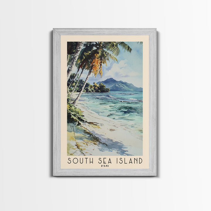 South Sea Island, Fiji Watercolor Print, Vacation Gift, Fiji Wall Art, Vacation Wall Art, Vacatation Memories, Beach Decor, Beach Or Lakehouse Art