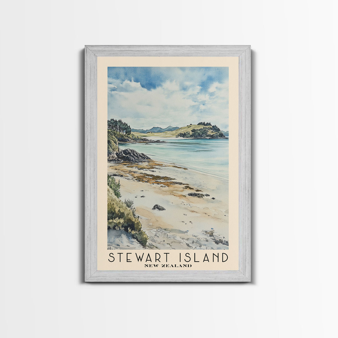 Stewart Island, New Zealand Watercolor Print, Vacation Gift, New Zealand Wall Art, Vacation Wall Art, Vacatation Memories, Beach Decor, Beach Or Lakehouse Art