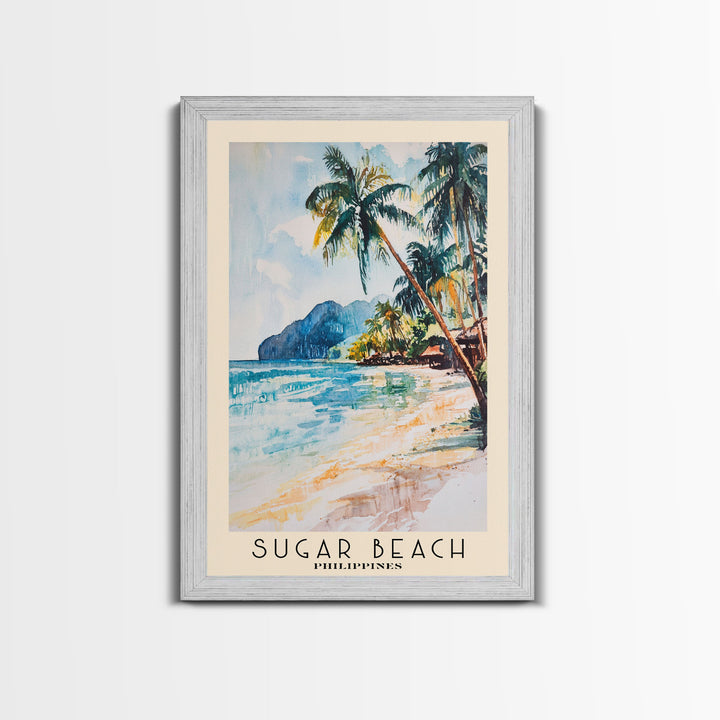 Sugar Beach, Philippines Watercolor Print, Vacation Gift, Philippines Wall Art, Vacation Wall Art, Vacatation Memories, Beach Decor, Beach Or Lakehouse Art