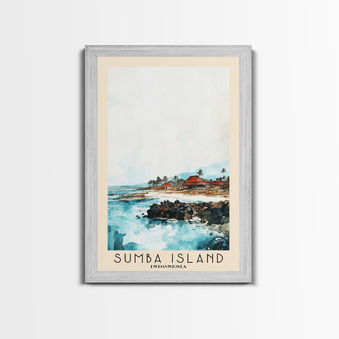 Sumba Island, Indonesia Watercolor Print, Vacation Gift, Indonesia Wall Art, Beach Painting, Beach Decor, Beach Or Lakehouse Art