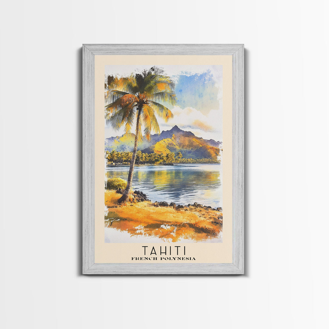 Tahiti, French Polynesia Watercolor Print, Vacation Gift, French Polynesia Wall Art, Vacation Wall Art, Vacatation Memories, Beach Decor, Beach Or Lakehouse Art