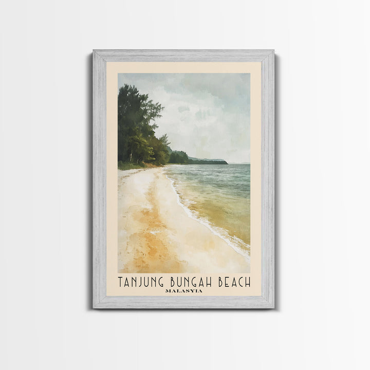 Tanjung Bungah Beach, Malasyia Watercolor Print, Vacation Gift, Malasyia Wall Art, Beach Painting, Beach Decor, Beach Or Lakehouse Art