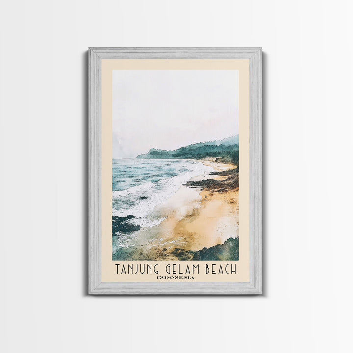 Tanjung Gelam Beach, Indonesia Watercolor Beach Print, Vacation Gift, Indonesia Wall Art, Beach Painting, Beach Decor, Beach Painting