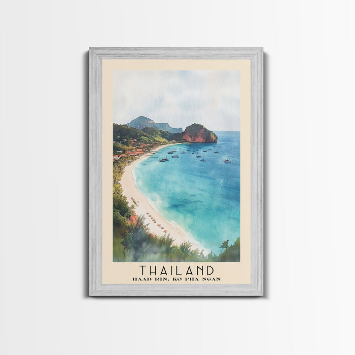 Thailand, Haad Rin, Ko Pha Ngan Watercolor Print, Vacation Gift, Haad Rin, Ko Pha Ngan Wall Art, Beach Painting, Beach Decor, Beach Or Lakehouse Art