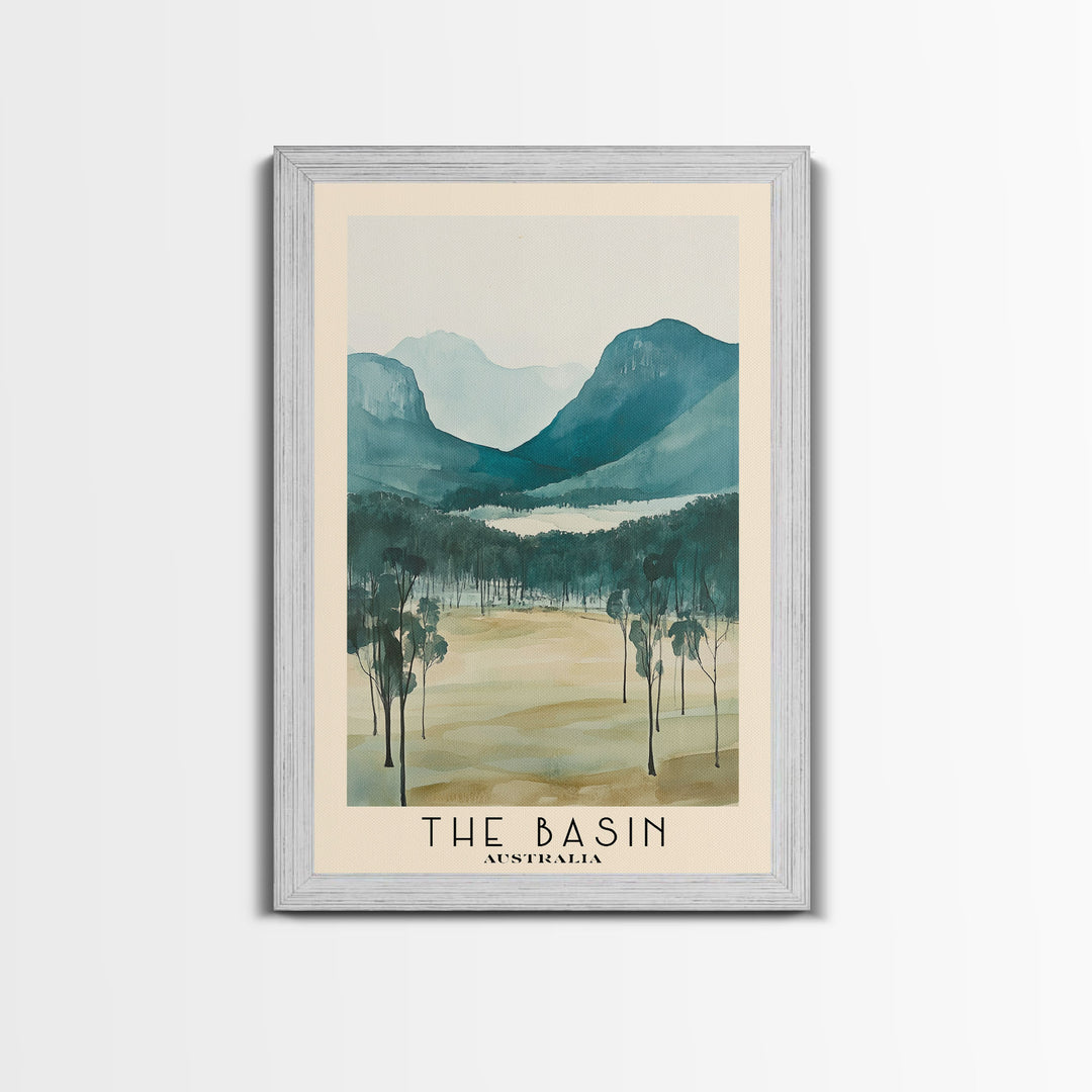 The Basin, Australia Watercolor Print, Vacation Gift, Australia Wall Art, Beach Painting, Beach Decor, Large Wall Art, Wood Frame Art