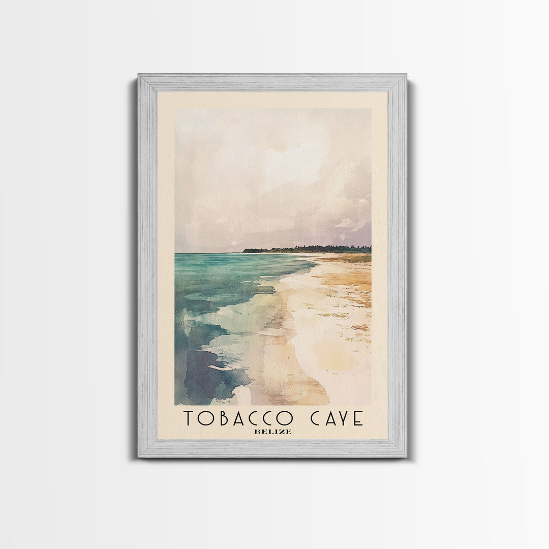 Tobacco Caye, Belize Watercolor Print, Vacation Gift, Belize Wall Art, Beach Painting, Beach Decor, Large Wall Art, Wood Frame Art