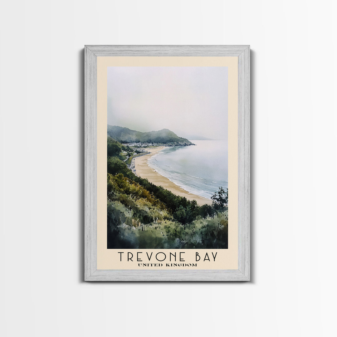 Trevone Bay, United Kingdom Watercolor Print, Vacation Gift, United Kingdom Wall Art, Beach Painting, Beach Decor, Beach Or Lakehouse Art