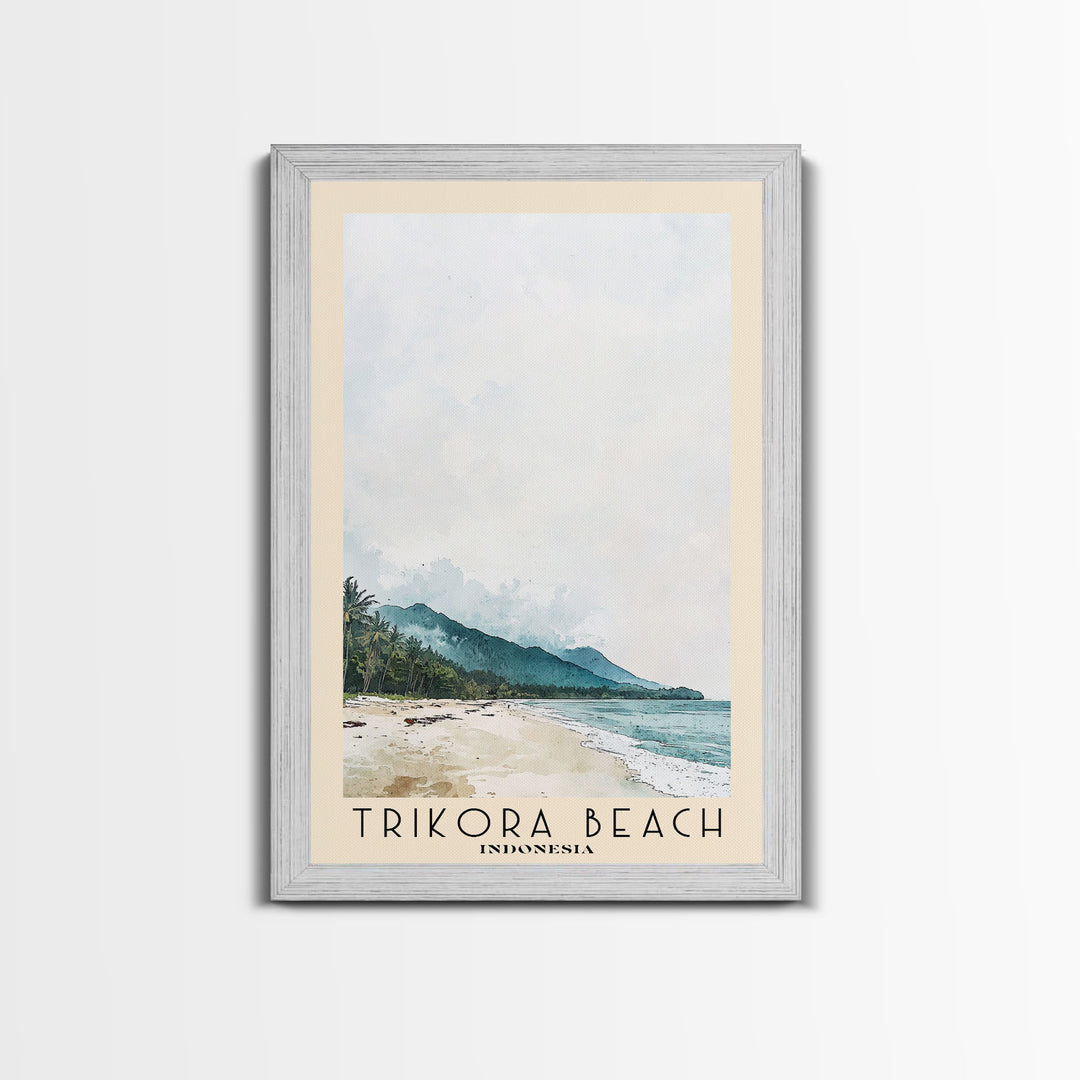 Trikora Beach, Indonesia Watercolor Beach Print, Vacation Gift, Indonesia Wall Art, Beach Painting, Beach Decor, Beach Painting