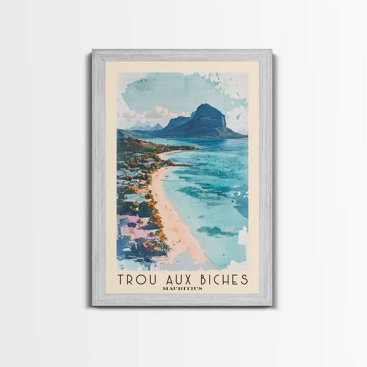 Trou aux Biches, Mauritius Watercolor Print, Vacation Gift, Mauritius Wall Art, Beach Painting, Beach Decor, Beach Or Lakehouse Art