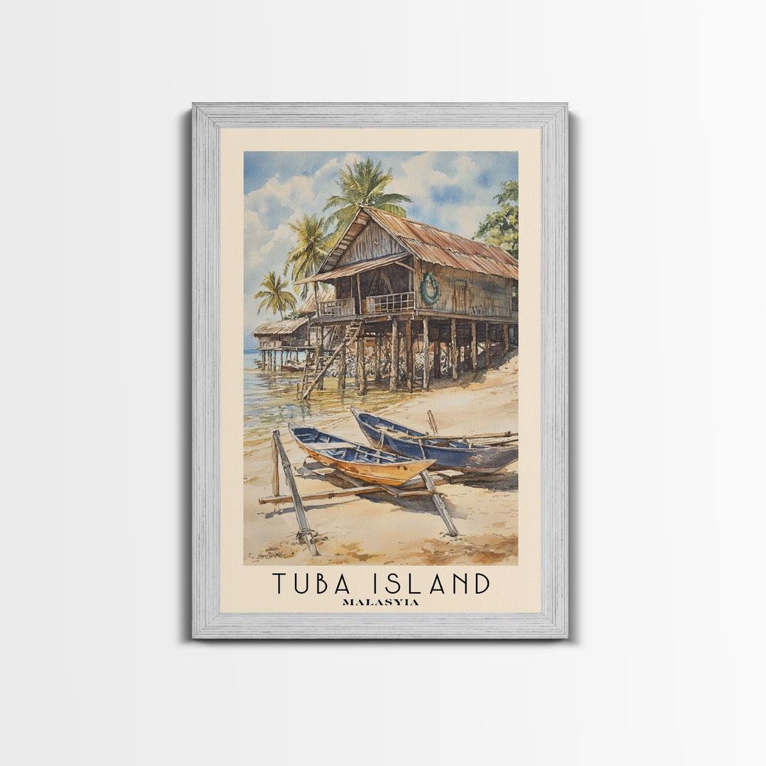 Tuba Island, Malasyia Watercolor Print, Vacation Gift, Malasyia Wall Art, Beach Painting, Beach Decor, Beach Or Lakehouse Art