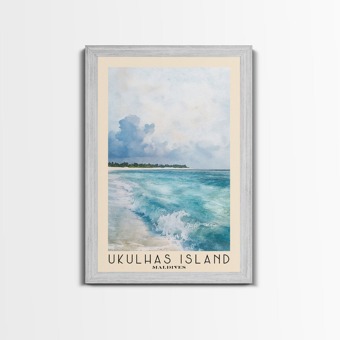 Ukulhas Island, Maldives Watercolor Print, Vacation Gift, Maldives Wall Art, Vacation Wall Art, Vacatation Memories, Beach Decor, Beach Or Lakehouse Art