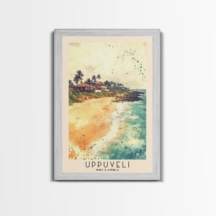 Uppuveli, Sri Lanka Watercolor Beach Print, Vacation Gift, Sri Lanka Wall Art, Beach Painting, Beach Decor, Beach Painting