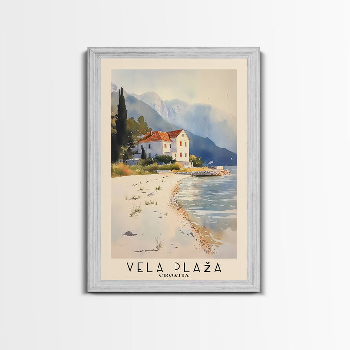 Vela Plaža, Croatia Watercolor Print, Vacation Gift, Croatia Wall Art, Beach Painting, Beach Decor, Beach Or Lakehouse Art