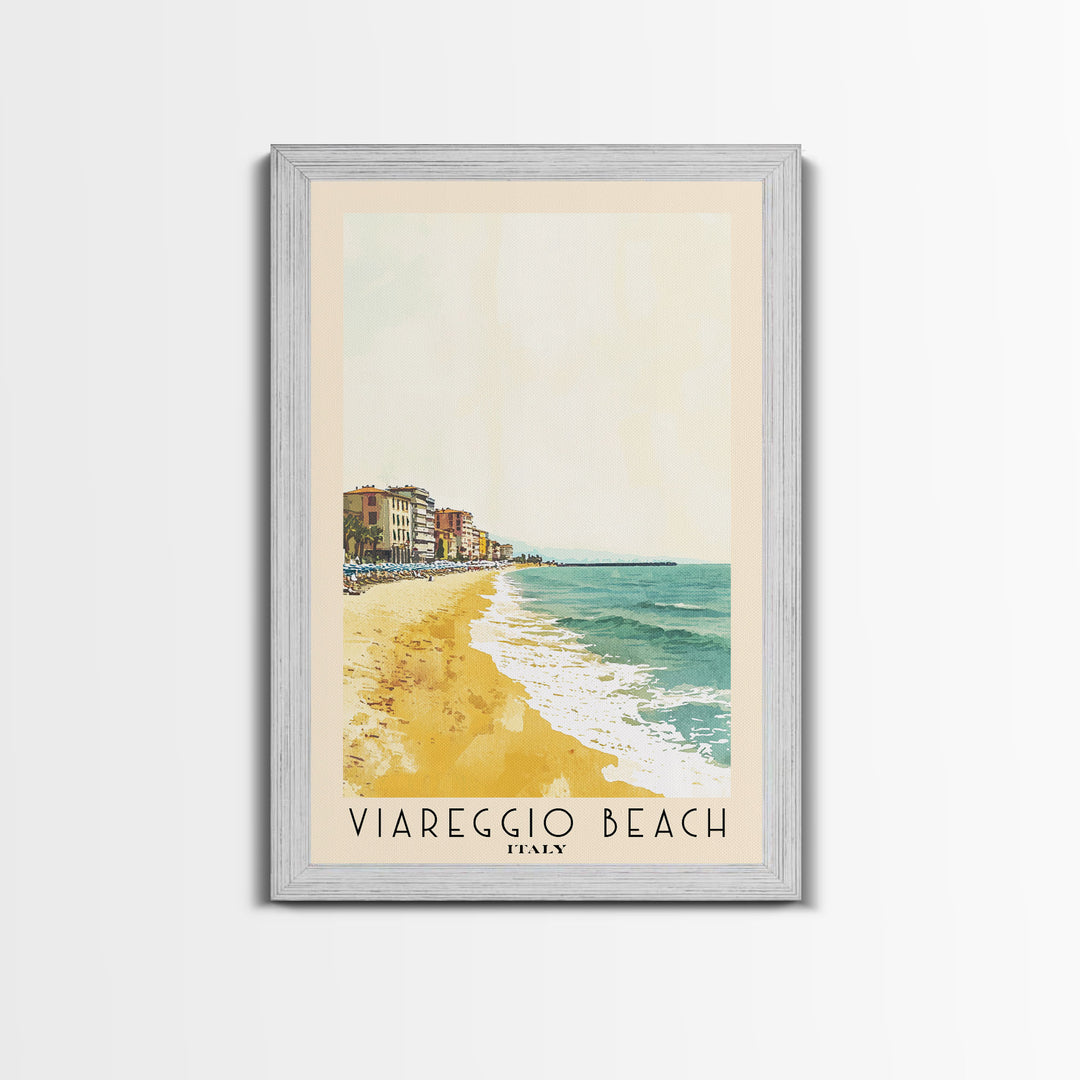 Viareggio Beach, Italy Watercolor Beach Print, Vacation Gift, Italy Wall Art, Beach Painting, Beach Decor, Beach Painting