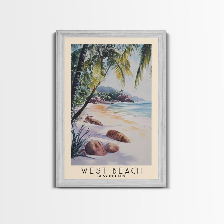 West Beach, Seychelles Watercolor Print, Vacation Gift, Seychelles Wall Art, Beach Painting, Beach Decor, Beach Or Lakehouse Art