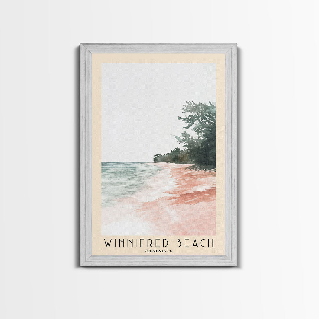 Winnifred Beach, Jamaica Watercolor Print, Vacation Gift, Jamaica Wall Art, Vacation Wall Art, Vacatation Memories, Beach Decor, Beach Or Lakehouse Art