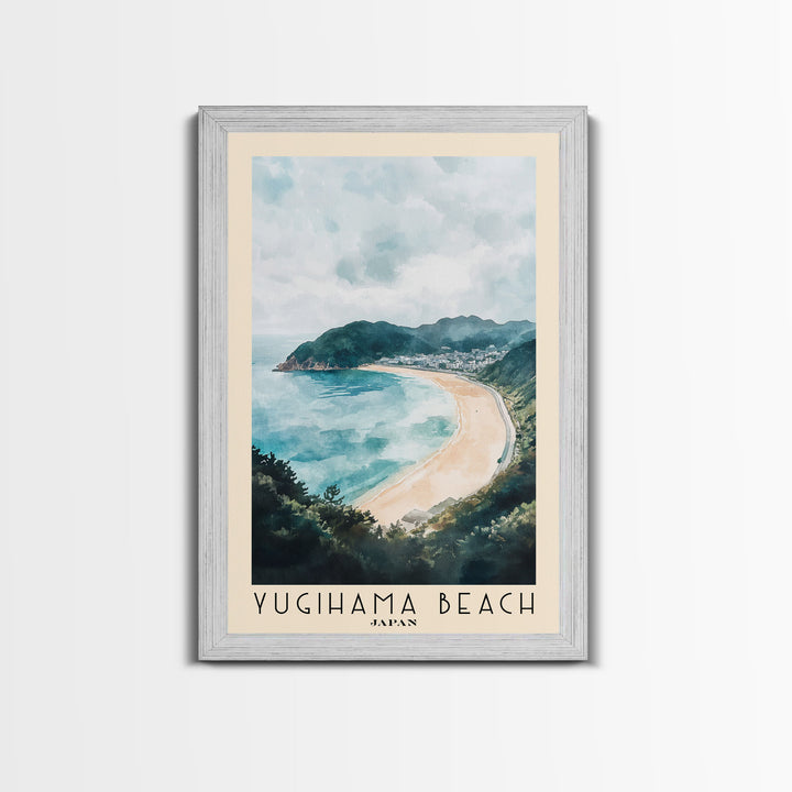 Yugihama Beach, Japan Watercolor Print, Vacation Gift, Japan Wall Art, Beach Painting, Beach Decor, Beach Or Lakehouse Art