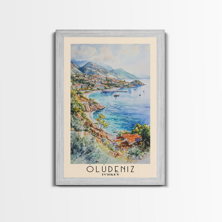 Ölüdeniz, Turkey Watercolor Print, Vacation Gift, Turkey Wall Art, Beach Painting, Beach Decor, Beach Or Lakehouse Art