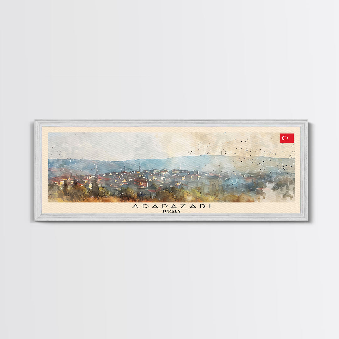 Adapazar Turkey Panoramic Travel Poster, Framed Canvas Print or Metal Wall Art, Travel Art, Home Decor, Panoramic Painting, Midcentury Art