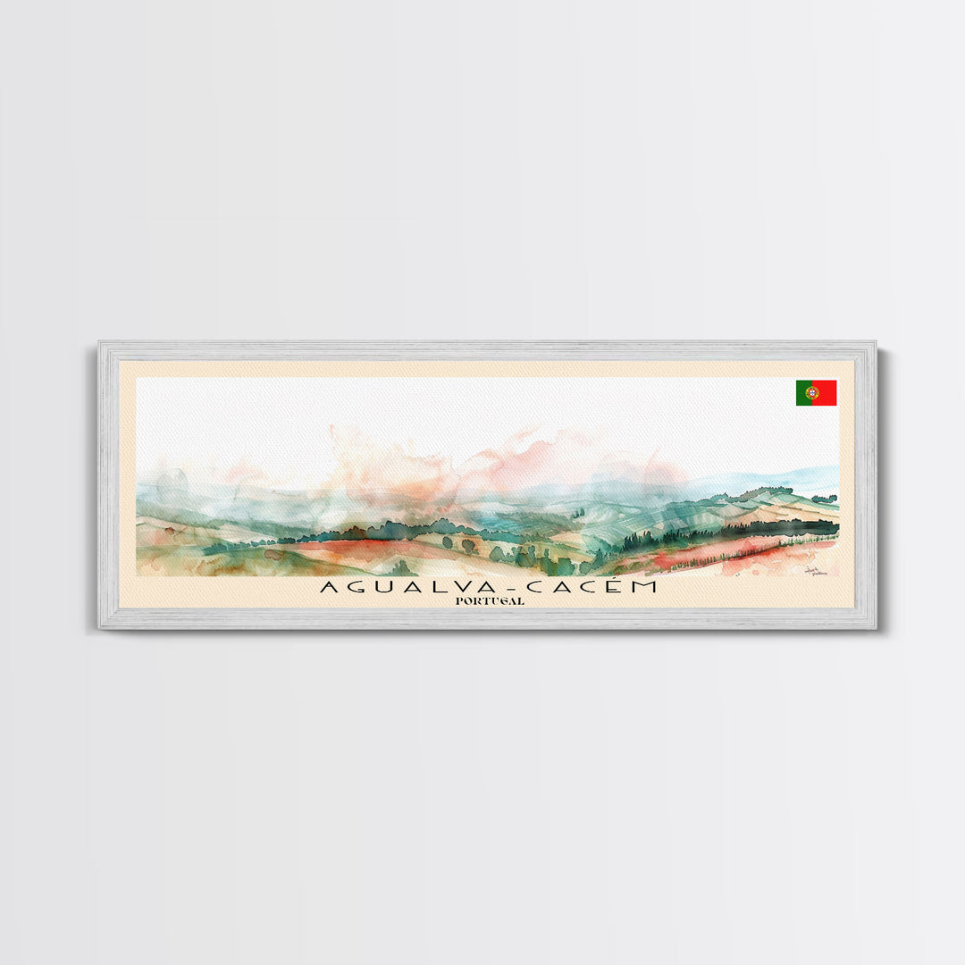 Agualva Portugal Wall Art, Panoramic Travel Poster, Panoramic Framed Canvas Print, City Wall Art, Wall Hanging Home Decor, Travel Art