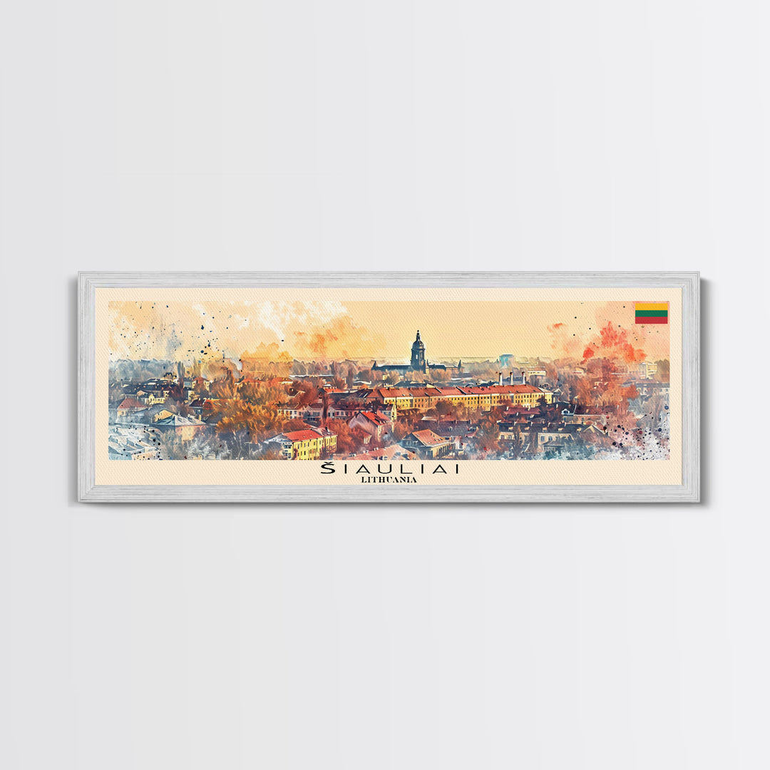 Iauliai Lithuania Travel Print Wall Art, Panoramic City Art, Travel Art, Wall Decor, Vacation Gift, Framed Canvas Print Or Metal Art