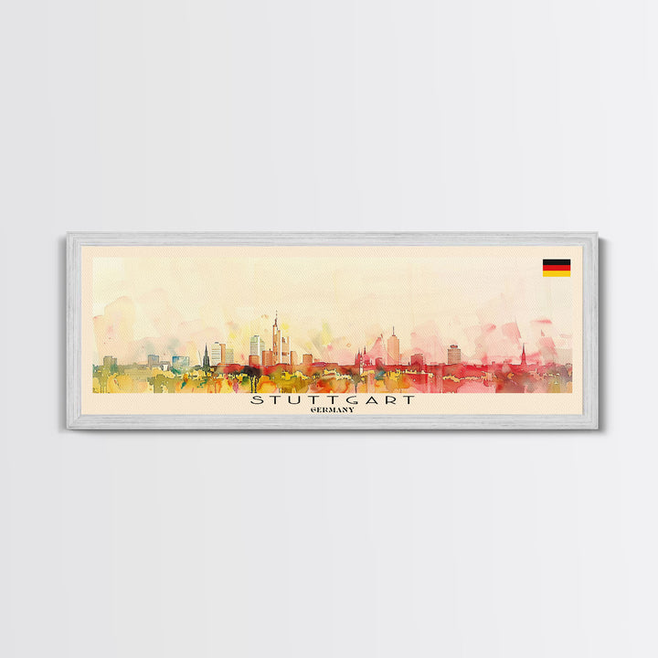 Stuttgart Germany Wall Art, Panoramic Travel Poster, Panoramic Framed Canvas Print, City Wall Art, Wall Hanging Home Decor, Travel Art