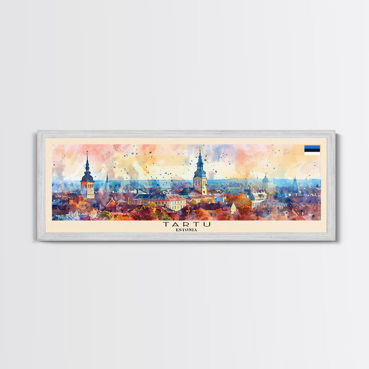 Tartu Estonia Wall Art, Panoramic Travel Poster, Panoramic Framed Canvas Print, City Wall Art, Wall Hanging Home Decor, Travel Art