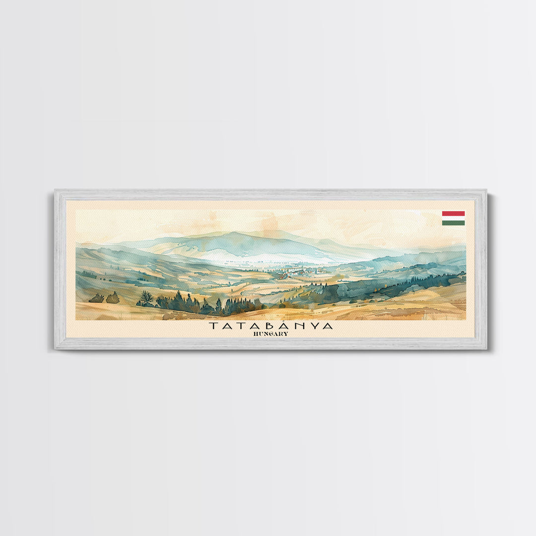 Tatabanya Hungary Travel Print Wall Art, Panoramic City Art, Travel Art, Wall Decor, Vacation Gift, Framed Canvas Print Or Metal Art