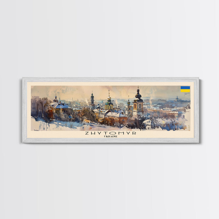 Zhytomyr Ukraine Travel Art, City Art, Framed Canvas Print or Metal Wall Art, Europe Travel Poster, Panoramic Wall Art, Extra Wide Wall Art