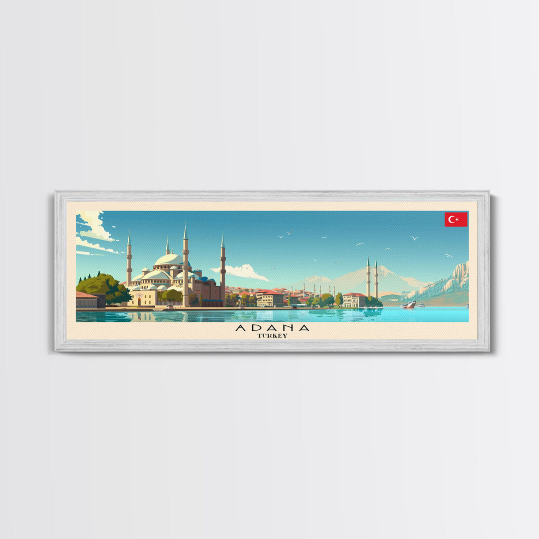 Adana Turkey  Travel Art, City Art, Framed Canvas Print or Metal Wall Art, Europe Travel Poster, Panoramic Wall Art, Extra Wide Wall Art