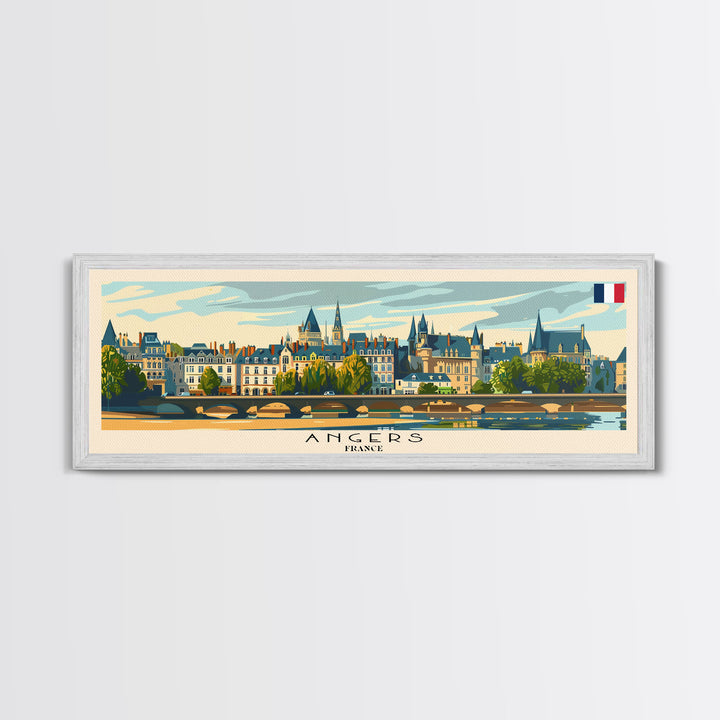 Angers France Wall Art, Panoramic Travel Poster, Panoramic Framed Canvas Print, City Wall Art, Wall Hanging Home Decor, Travel Art