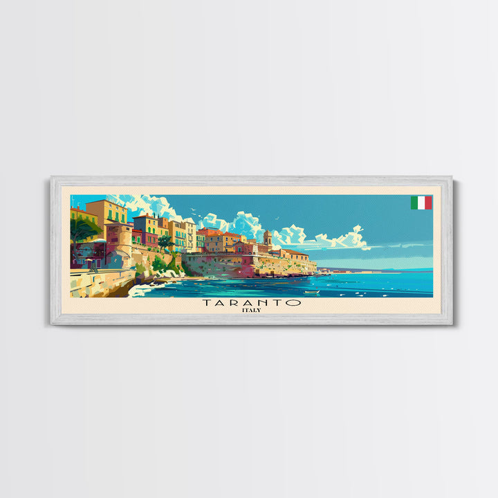 Taranto Italy Travel Art, City Art, Framed Canvas Print or Metal Wall Art, Europe Travel Poster, Panoramic Wall Art, Extra Wide Wall Art