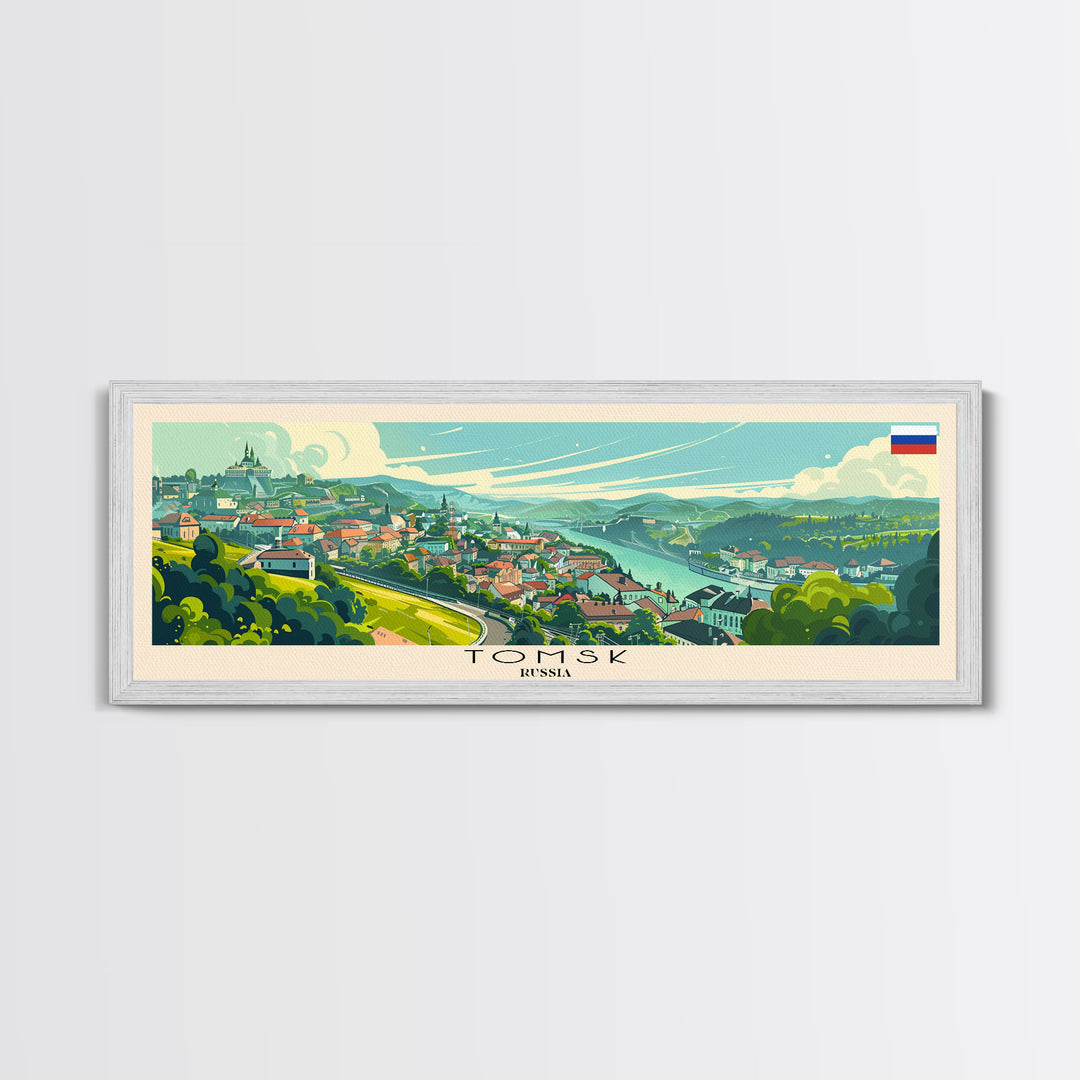 Tomsk Russia Wall Art, Panoramic Travel Poster, Panoramic Framed Canvas Print, City Wall Art, Wall Hanging Home Decor, Travel Art