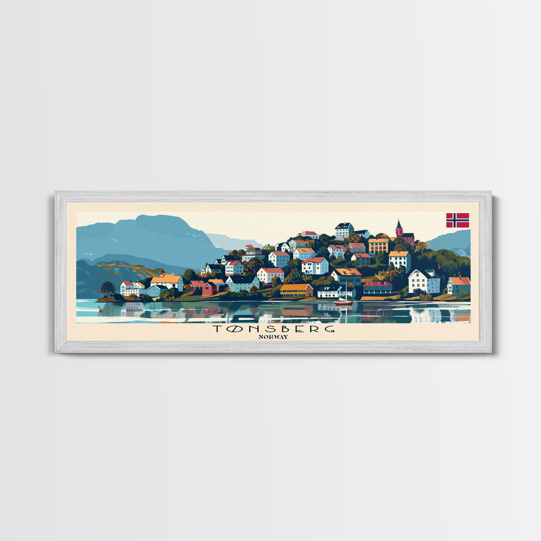 Tųnsberg Norway Travel Print Wall Art, Panoramic City Art, Travel Art, Wall Decor, Vacation Gift, Framed Canvas Print Or Metal Art