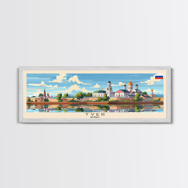 Tver Russia Travel Art, City Art, Framed Canvas Print or Metal Wall Art, Europe Travel Poster, Panoramic Wall Art, Extra Wide Wall Art