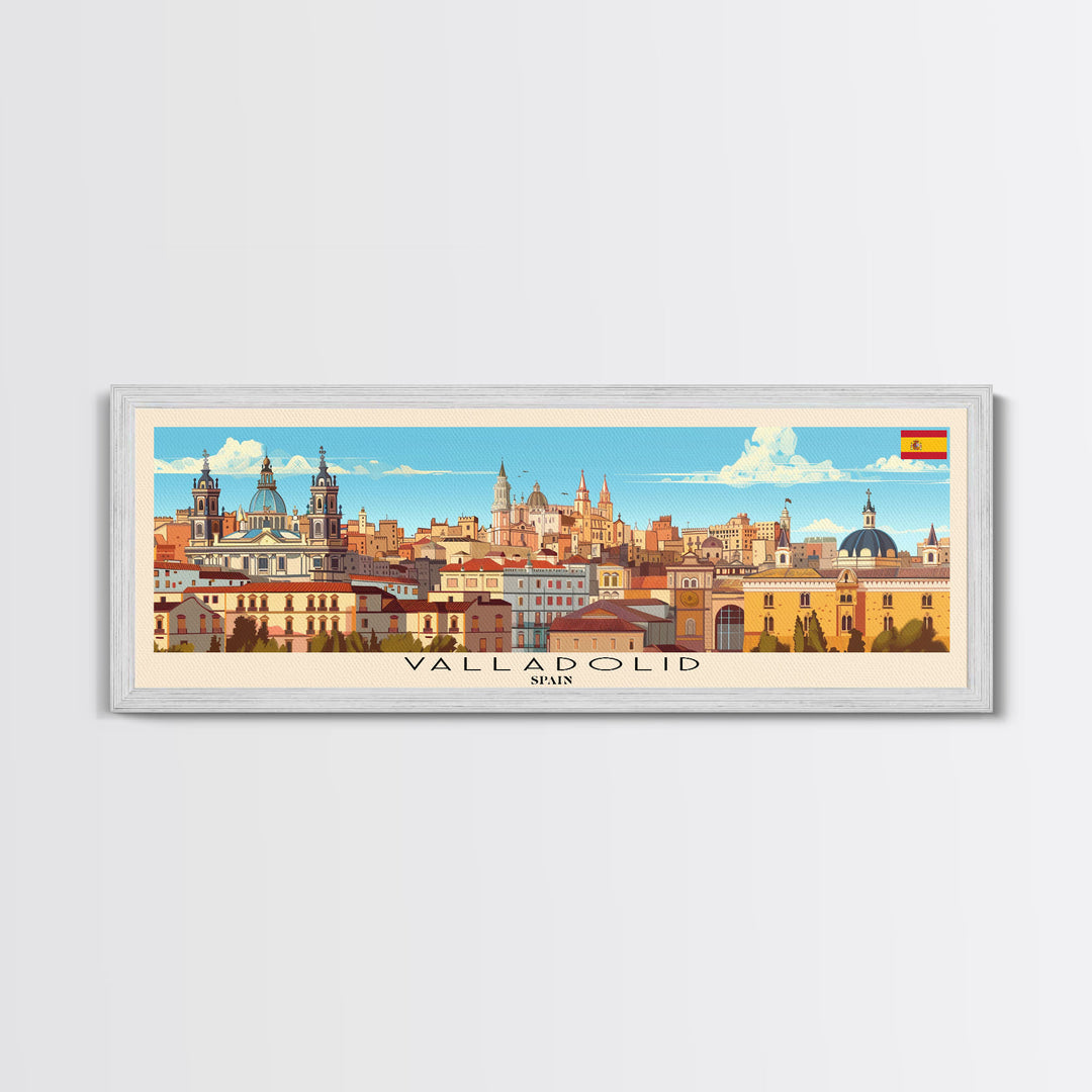 Valladolid Spain Wall Art, Panoramic Travel Poster, Panoramic Framed Canvas Print, City Wall Art, Wall Hanging Home Decor, Travel Art