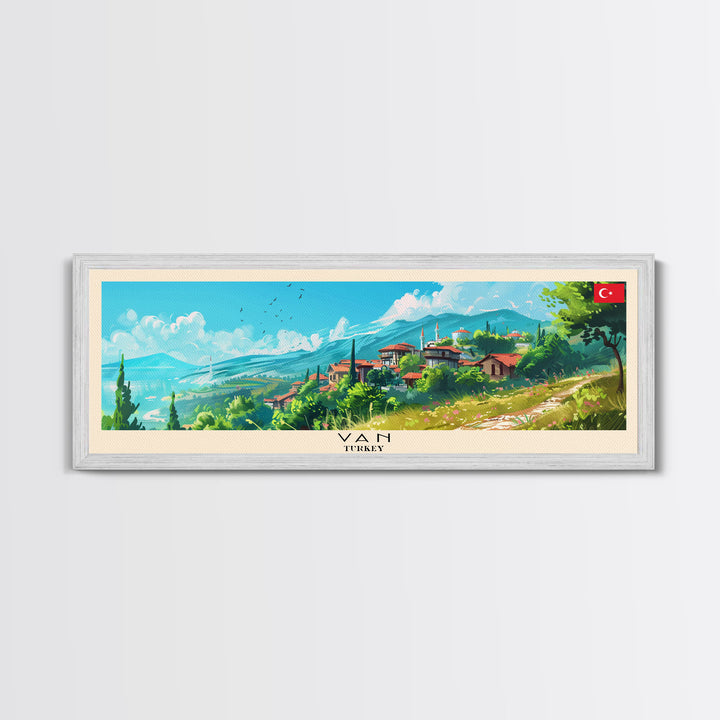 Van Turkey Travel Art, City Art, Framed Canvas Print or Metal Wall Art, Europe Travel Poster, Panoramic Wall Art, Extra Wide Wall Art