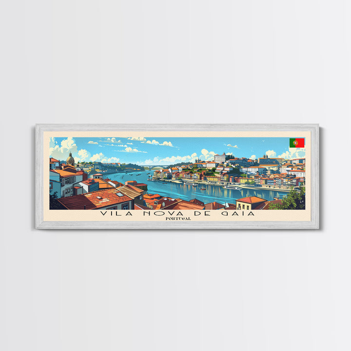 Vila Nova de Gaia Portugal Travel Print Wall Art, Panoramic City Art, Travel Art, Wall Decor, Vacation Gift, Framed Canvas Print Or Metal Art