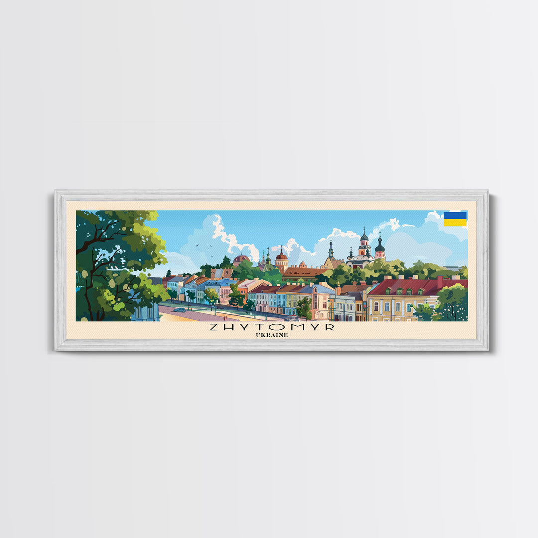 Zhytomyr Ukraine Travel Art, City Art, Framed Canvas Print or Metal Wall Art, Europe Travel Poster, Panoramic Wall Art, Extra Wide Wall Art