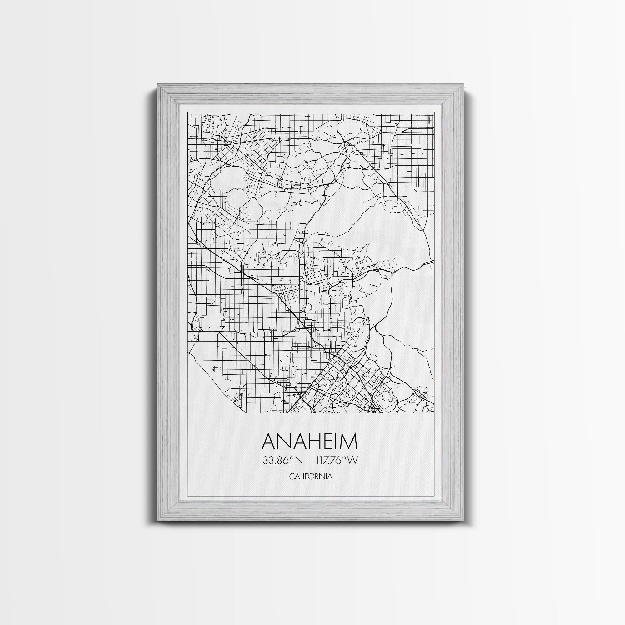 Anaheim Street Map, California Map, City Map Wall Decor, Travel Map, Minimalist, Modern Art, Wall Art, Canvas Print, Canvas Wall Art