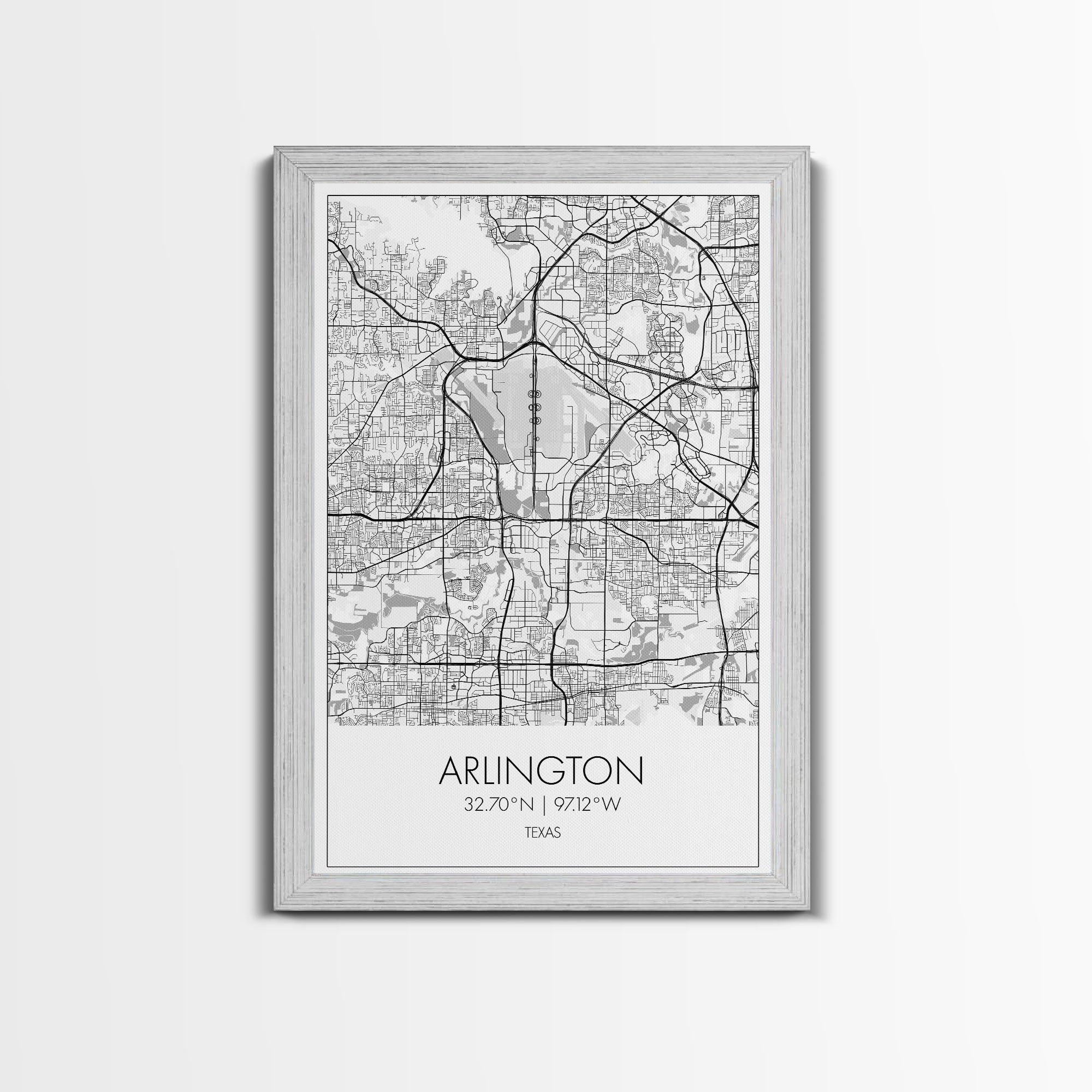 Arlington Street Map, Texas Map, City Art, Travel Map, Home Office Art, Family Gift, Modern Art, Wall Art, Canvas Print, Canvas Wall Art