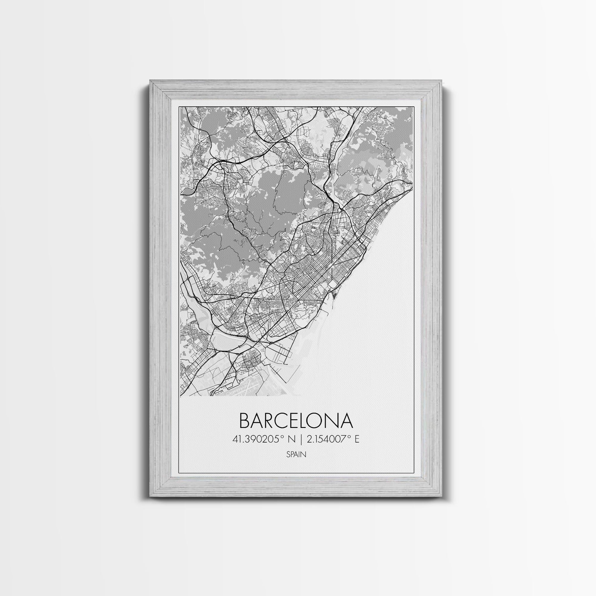 Barcelona Street Map, Spain Map, City Wall Art, Europe Travel Art, Anniversary Gift, Modern Art, Wall Art, Canvas Print, Canvas Wall Art